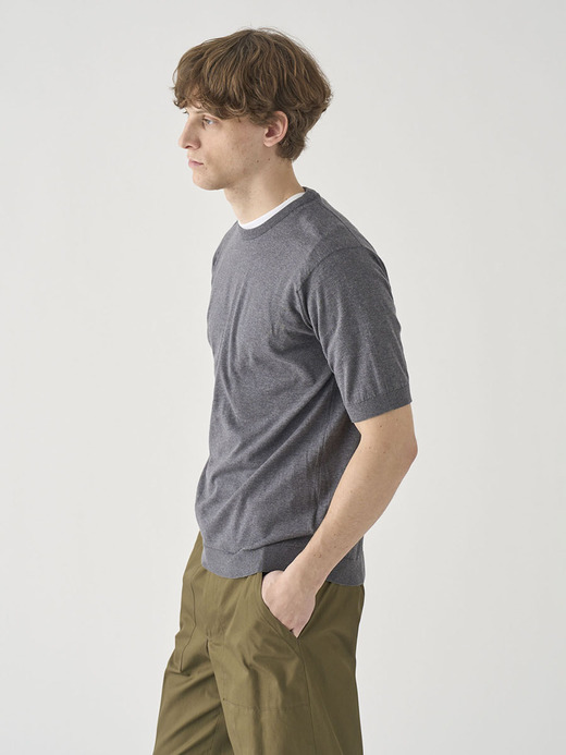 半袖コットンニットＴシャツ | KIELL | 30G MODERN FIT 詳細画像 CHARCOAL 4
