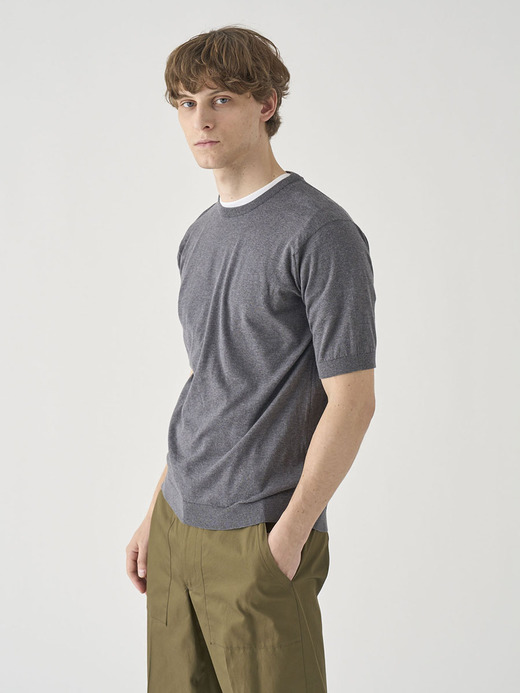 半袖コットンニットＴシャツ | KIELL | 30G MODERN FIT 詳細画像 CHARCOAL 5
