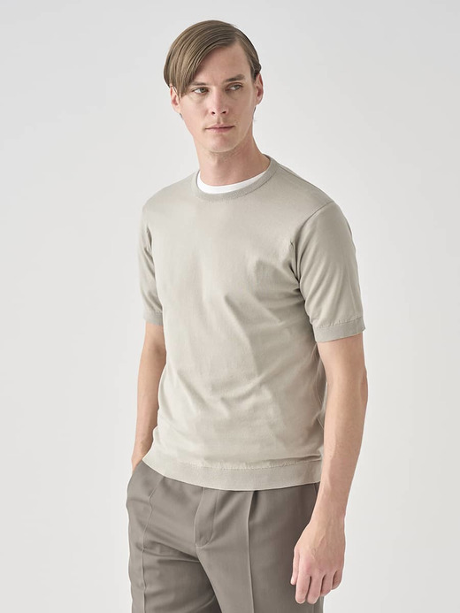 半袖コットンニットＴシャツ | KIELL | 30G MODERN FIT 詳細画像 PARCHMENT 4