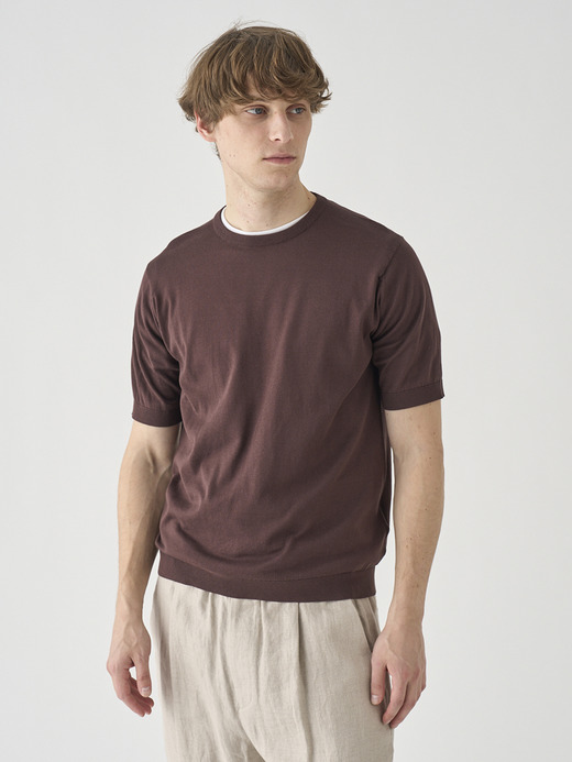 半袖コットンニットＴシャツ | KIELL | 30G MODERN FIT 詳細画像 RAISIN 1