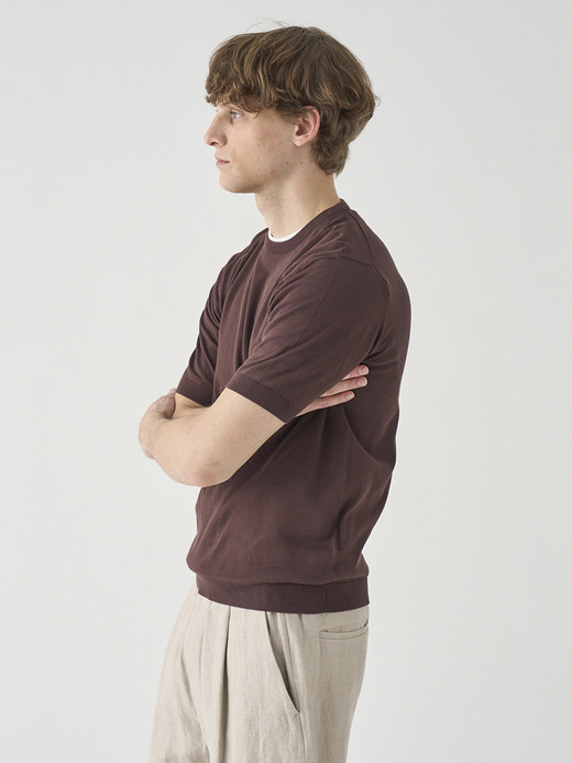 半袖コットンニットＴシャツ | KIELL | 30G MODERN FIT 詳細画像 RAISIN 5