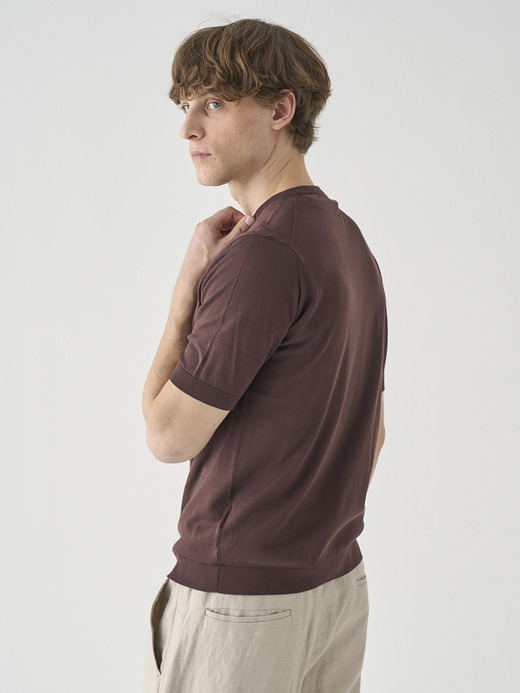 半袖コットンニットＴシャツ | KIELL | 30G MODERN FIT 詳細画像 RAISIN 7