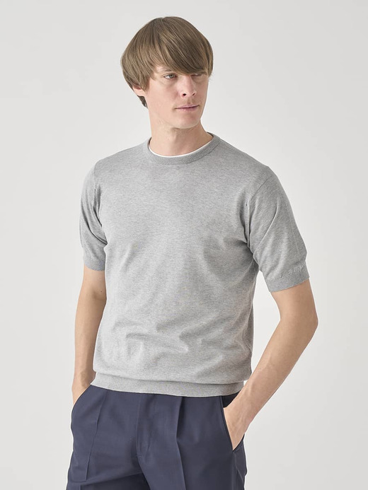 半袖コットンニットＴシャツ | KIELL | 30G MODERN FIT 詳細画像 SILVER 1