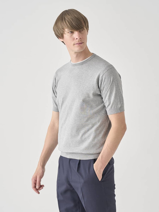 半袖コットンニットＴシャツ | KIELL | 30G MODERN FIT 詳細画像 SILVER 3