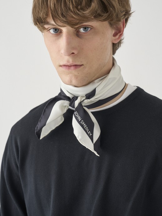 bicolor Silk Scarf | SF752 詳細画像 NO2(L03530SF752_ＢＬＡxＳＮＷ) 1