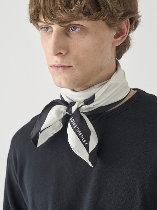 bicolor Silk Scarf | SF752 詳細画像 NO2(L03530SF752_ＢＬＡxＳＮＷ) 3