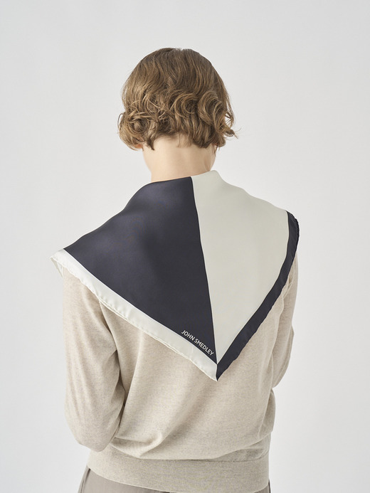 bicolor Silk Scarf | SF752 詳細画像 NO2(L03530SF752_ＢＬＡxＳＮＷ) 5