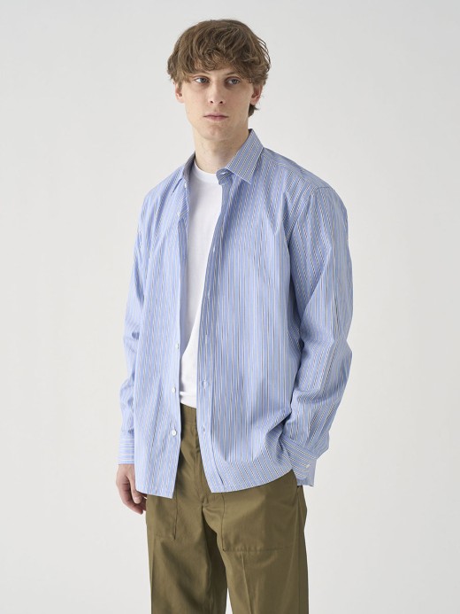 TOMAS MASON ポプリンコットンレギュラーシャツ｜FB211 詳細画像 NO2(L03580FB211_ストライプ) 2