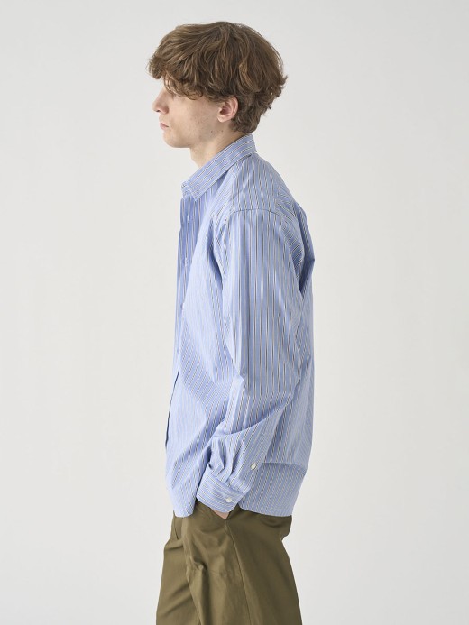 TOMAS MASON ポプリンコットンレギュラーシャツ｜FB211 詳細画像 NO2(L03580FB211_ストライプ) 4