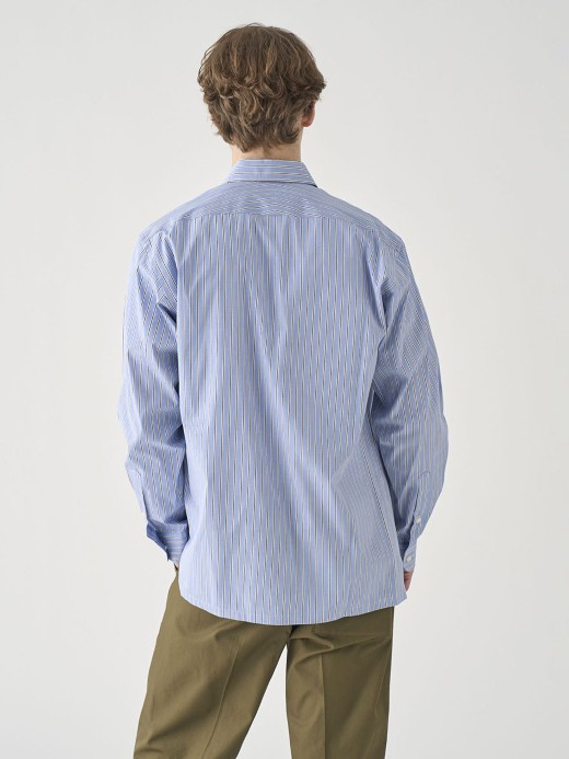 TOMAS MASON ポプリンコットンレギュラーシャツ｜FB211 詳細画像 NO2(L03580FB211_ストライプ) 5