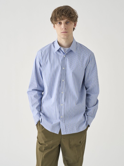 TOMAS MASON ポプリンコットンレギュラーシャツ｜FB211 詳細画像 NO2(L03580FB211_ストライプ) 6