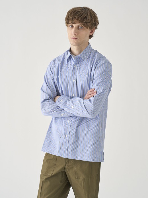 TOMAS MASON ポプリンコットンレギュラーシャツ｜FB211 詳細画像 NO2(L03580FB211_ストライプ) 8