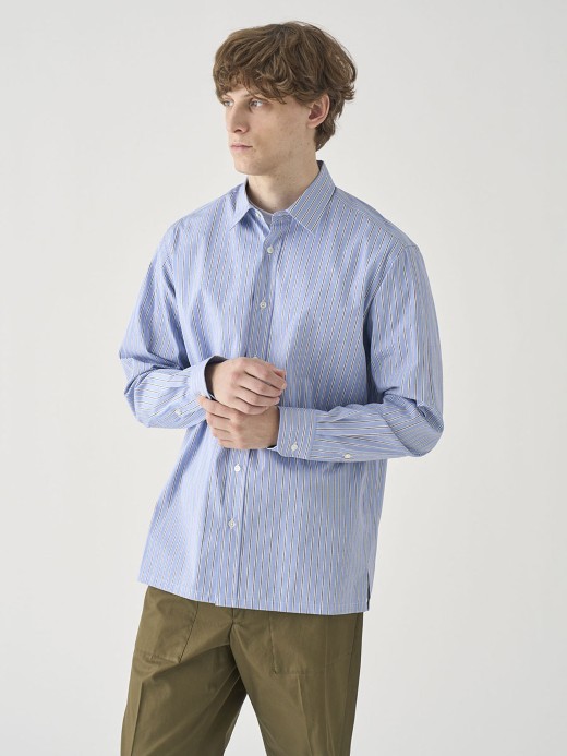 TOMAS MASON ポプリンコットンレギュラーシャツ｜FB211 詳細画像 NO2(L03580FB211_ストライプ) 9