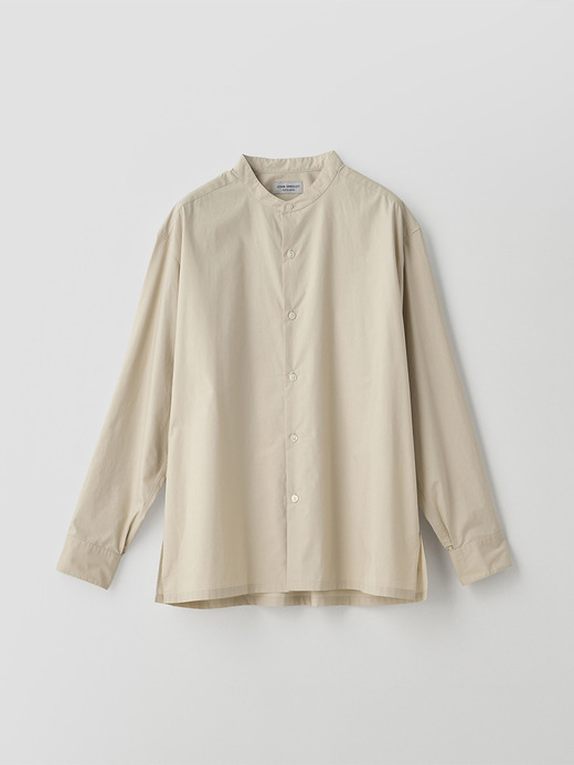 コットンシルク長袖バンドカラーシャツ ｜FB258 詳細画像 NO1(L03620FB258_ベージュ) 2