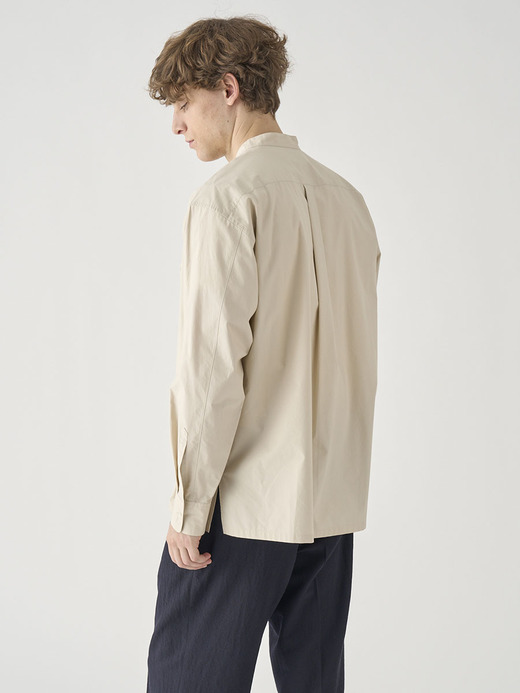 コットンシルク長袖バンドカラーシャツ ｜FB258 詳細画像 NO1(L03620FB258_ベージュ) 6