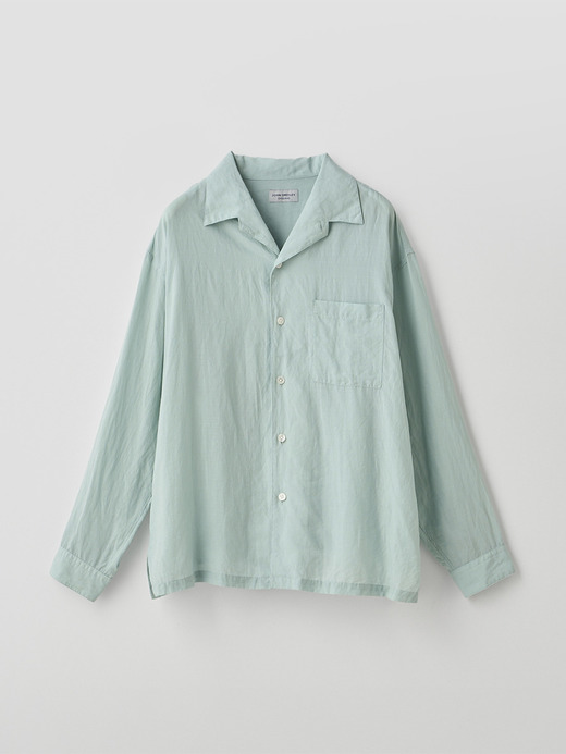 リヨセルラミー長袖ワンピースカラーシャツ ｜FB261 詳細画像 NO2(L03620FB261_サックス) 2