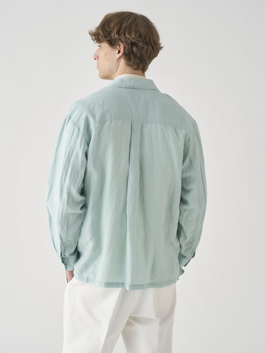 リヨセルラミー長袖ワンピースカラーシャツ ｜FB261 詳細画像 NO2(L03620FB261_サックス) 5