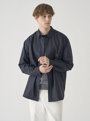 SUPER100’Sトロピカルウール長袖CPOシャツ ｜FB267