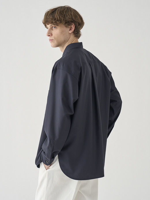 SUPER100’Sトロピカルウール長袖CPOシャツ ｜FB267 詳細画像 NO3(L03620FB267_ネイビー) 5