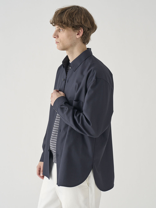 SUPER100’Sトロピカルウール長袖CPOシャツ ｜FB267 詳細画像 NO3(L03620FB267_ネイビー) 7