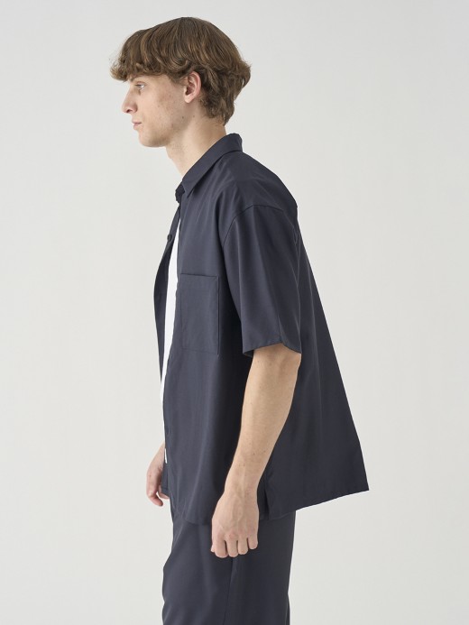 SUPER100’Sトロピカルウール半袖シャツ ｜FB269 詳細画像 NO3(L03620FB269_ネイビー) 4