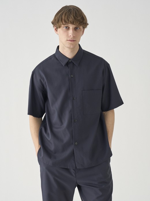 SUPER100’Sトロピカルウール半袖シャツ ｜FB269 詳細画像 NO3(L03620FB269_ネイビー) 7