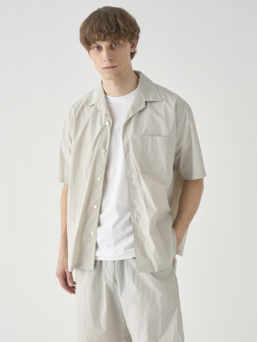リサイクルナイロンワンピースカラー半袖シャツ ｜FB273 詳細画像 NO1(L03620FB273_グレー) 1