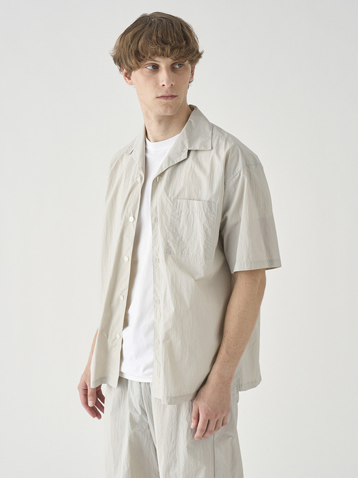 リサイクルナイロンワンピースカラー半袖シャツ ｜FB273 詳細画像 NO1(L03620FB273_グレー) 3