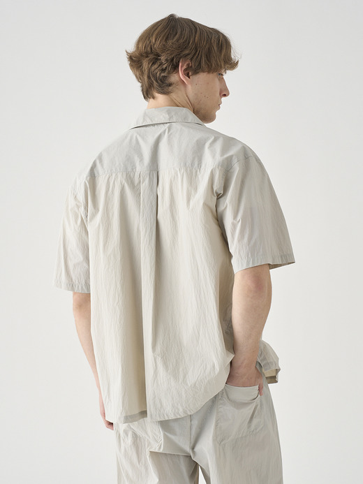 リサイクルナイロンワンピースカラー半袖シャツ ｜FB273 詳細画像 NO1(L03620FB273_グレー) 6
