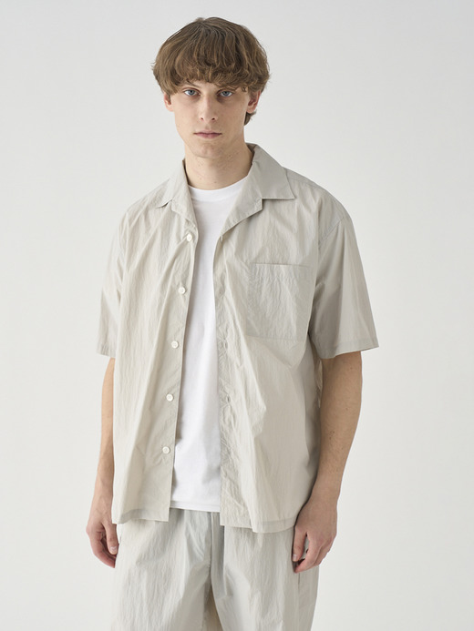 リサイクルナイロンワンピースカラー半袖シャツ ｜FB273 詳細画像 NO1(L03620FB273_グレー) 7