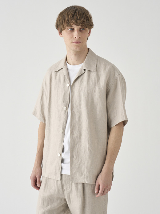 リネンオープンカラー半袖シャツ ｜FB277 詳細画像 NO1(L03620FB277_ナチュラル) 1