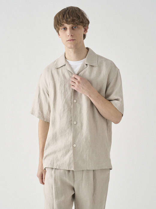 リネンオープンカラー半袖シャツ ｜FB277 詳細画像 NO1(L03620FB277_ナチュラル) 3