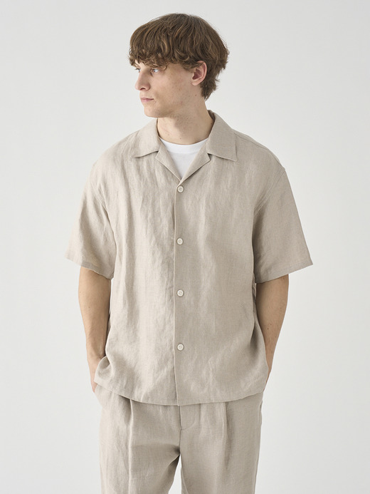 リネンオープンカラー半袖シャツ ｜FB277 詳細画像 NO1(L03620FB277_ナチュラル) 4