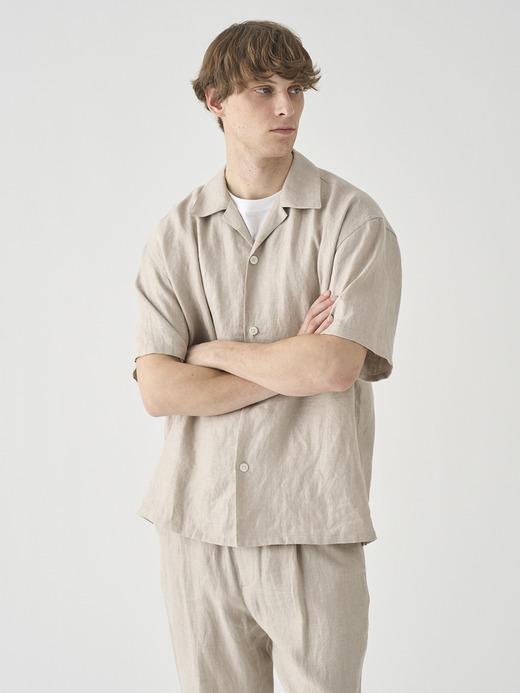 リネンオープンカラー半袖シャツ ｜FB277 詳細画像 NO1(L03620FB277_ナチュラル) 8