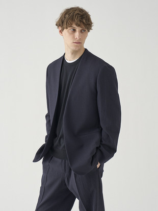 ウォッシュドウールホップサック　ノーカラージャケット ｜FJ259