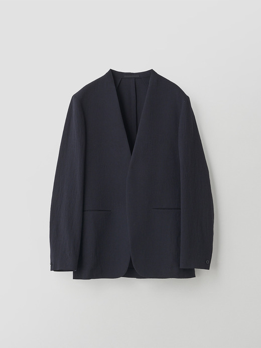 ウォッシュドウールホップサック　ノーカラージャケット ｜FJ259 詳細画像 NO1(L03620FJ259_ネイビー) 2