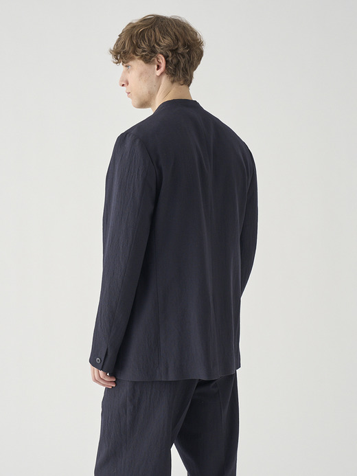 ウォッシュドウールホップサック　ノーカラージャケット ｜FJ259 詳細画像 NO1(L03620FJ259_ネイビー) 6