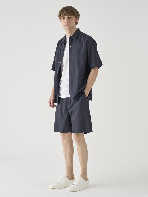 SUPER100’Sトロピカルウールイージーショーツ ｜FP270 詳細画像 NO3(L03620FP270_ネイビー) 2