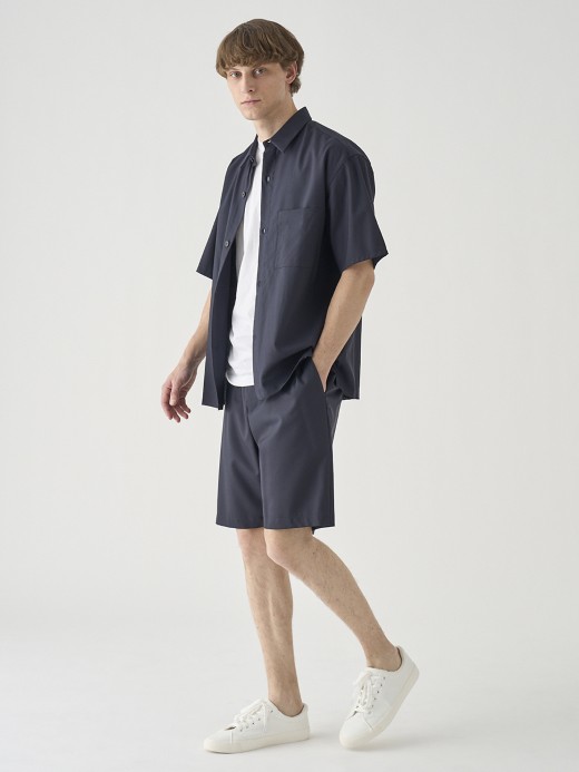 SUPER100’Sトロピカルウールイージーショーツ ｜FP270 詳細画像 NO3(L03620FP270_ネイビー) 3