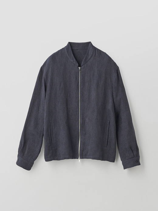 リネンジャガード ショートブルゾン ｜JM254 詳細画像 NO1(L03620JM254_ネイビー) 2