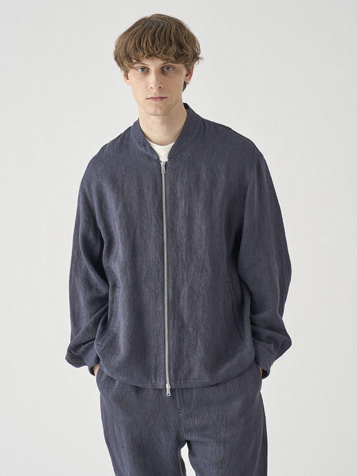 リネンジャガード ショートブルゾン ｜JM254 詳細画像 NO1(L03620JM254_ネイビー) 3