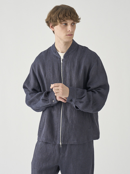 リネンジャガード ショートブルゾン ｜JM254 詳細画像 NO1(L03620JM254_ネイビー) 4