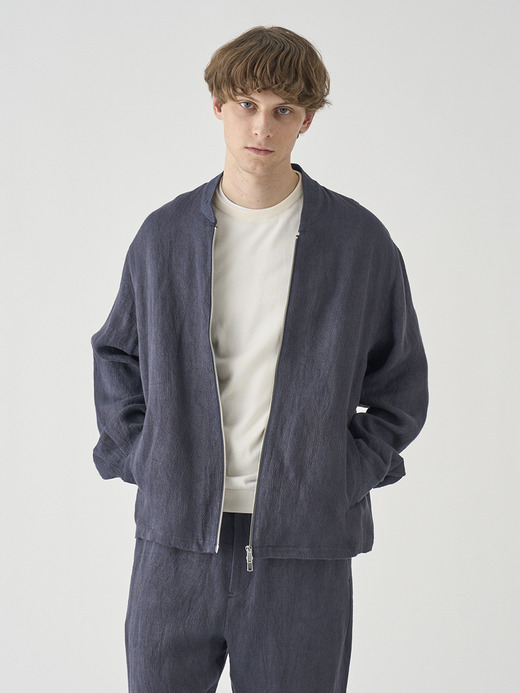 リネンジャガード ショートブルゾン ｜JM254 詳細画像 NO1(L03620JM254_ネイビー) 5