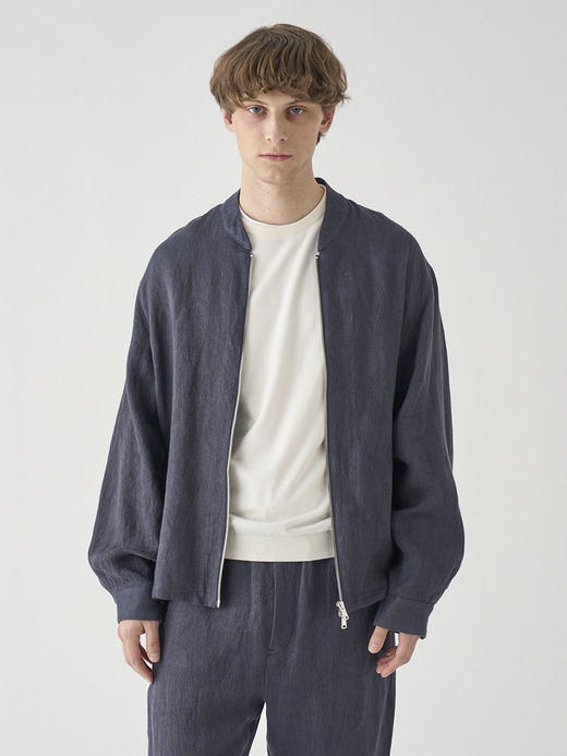 リネンジャガード ショートブルゾン ｜JM254 詳細画像 NO1(L03620JM254_ネイビー) 7