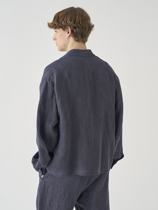 リネンジャガード ショートブルゾン ｜JM254 詳細画像 NO1(L03620JM254_ネイビー) 8