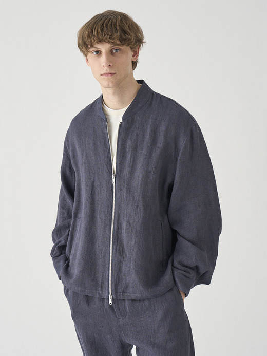 リネンジャガード ショートブルゾン ｜JM254 詳細画像 NO1(L03620JM254_ネイビー) 9