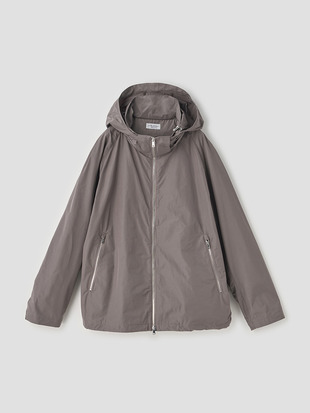 撥水コットンポリエステルサテン フーデッドブルゾン ｜JM257