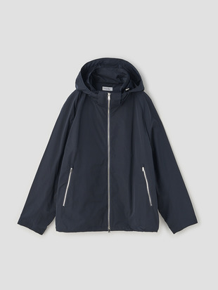 撥水コットンポリエステルサテン フーデッドブルゾン ｜JM257