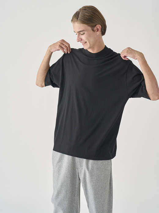 コットン オーバーサイズモックネックＴシャツ｜UTS952 詳細画像 NO3(L03620TS952_ブラック) 4