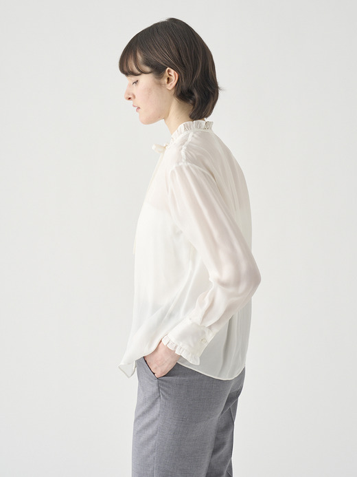 フリルボウタイブラウス ｜FB153 詳細画像 NO1(L03640FB153_ホワイト) 4